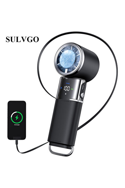 Choice black-6000mAh Ice Cooling Handheld Fan, 6000mAh Dual Charging, 1-100 S...