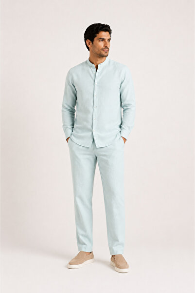 OK BLUME Men's Hajj Umrah Suit 100% Cotton Muslin Full Buttoned, Daily Use