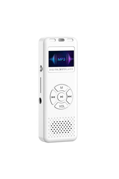 Choice6 مسجل صوت رقمي أبيض صغير الحجم، مشغل MP3، مسجل صوت، راديو FM، صوت عالي...