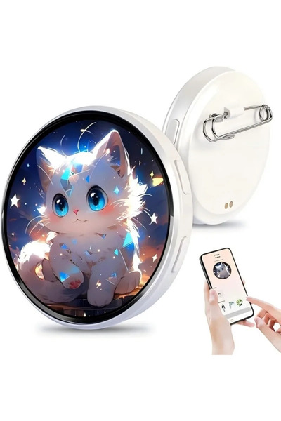 Choice Blue E87 Cyberpunk Anime LED Badge HD Display Digital Photo Frame Elec...