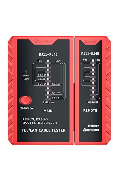 Choice Red AMPCOM Network Cable Tester, CAT5E CAT6 CAT6A CAT7 RJ45 Networking...