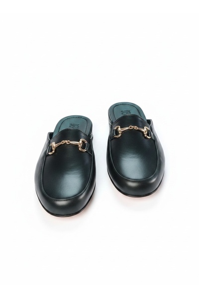 DEPASSE Black Buckle Home Guest Dowry Bundle and Groom Slippers