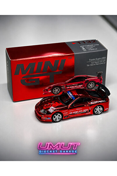 mini gt Toyota Supra (A80) Top Secret Gt-300 Top Secret Red Chrome Mgt01132