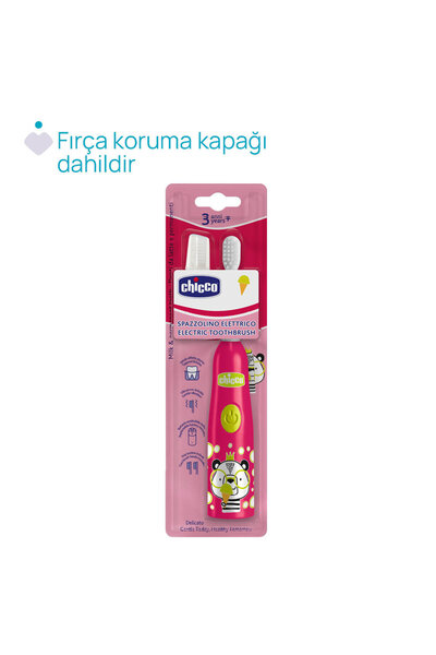Chicco Çocuklar İçin Pilli Diş Fırçası Panda - Kırmızı