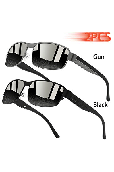 Choice5 Gun-Black Fashion Vintage Rectangle Sunglasses Men Women Fishing Driv...
