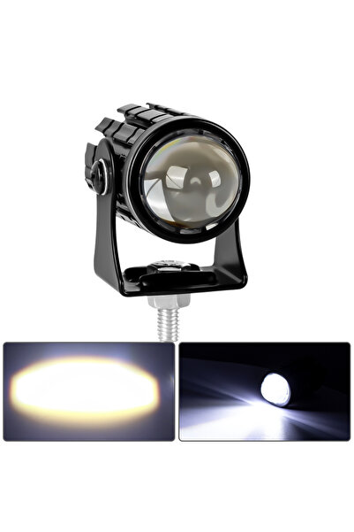 Choice1 1pc White White Motorcycle Mini Driving Light Headlight Universal Dua...