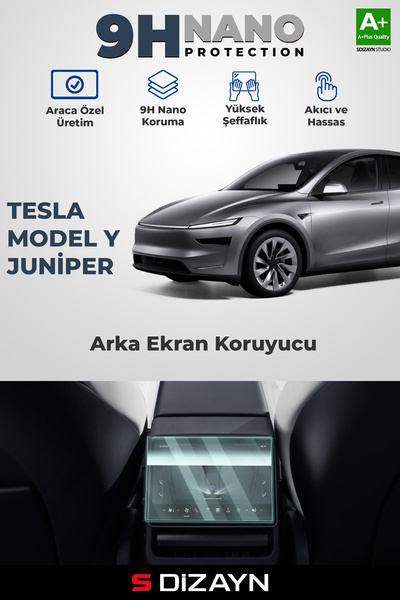 S Dizayn S-Dizayn Tesla Model Y Jüniper 8 İnç 9H Nano Arka Yolcu Tablet Ekran...