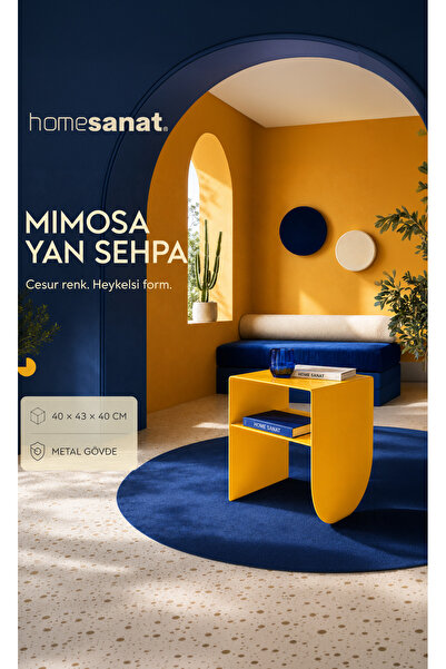 HOME SANAT Loop Raflı Çift Kullanımlı Metal Yan Sehpa