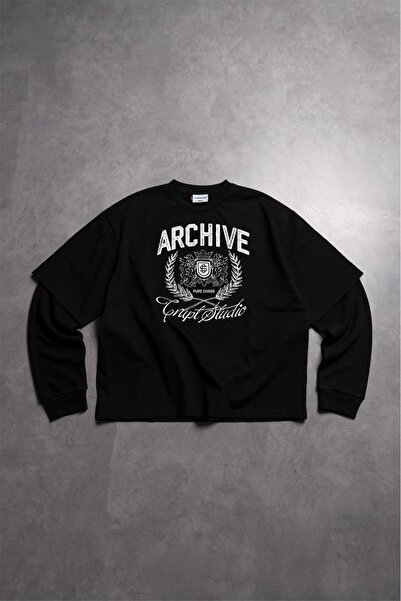 Crupt Studio The Archive Lion Long Sleeve Crop Black Men's T-Shirt