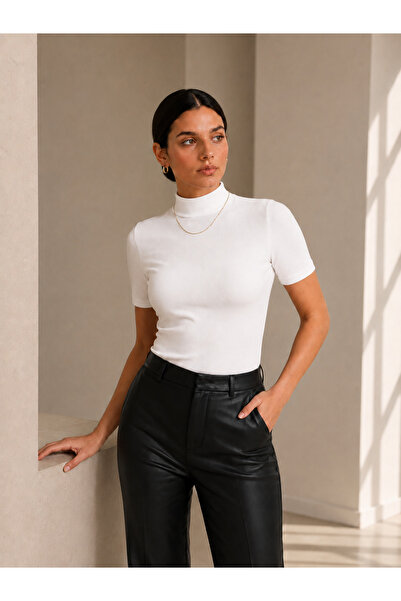 Albak Cotton Turtleneck Short Sleeve Bodysuit