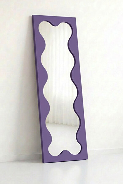 Ortakçı Design Flow Frame – İçi Dalgalı Boy Aynası | Modern Dekoratif MDF Ayn...