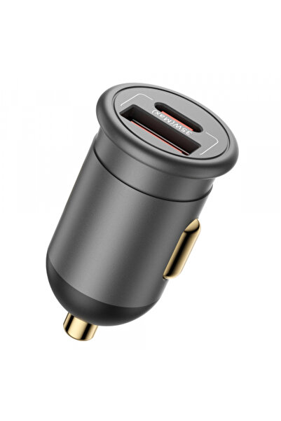 BLUEO Incarcator Auto Blueo, 35W, 3A, 1 x USB-A - 1 x USB-C, Gri