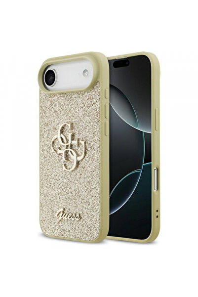 Apple Husa pentru iPhone 17 Air, Guess, Fixed Glitter Big 4G, Aurie