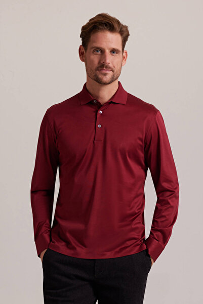 Ysf Erkek Bordo Polo Yaka Sweatshirt