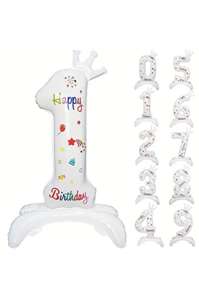 OEM Balon din Folie, 81 cm, pentru Aer sau Heliu, Alb, Decor Aniversare