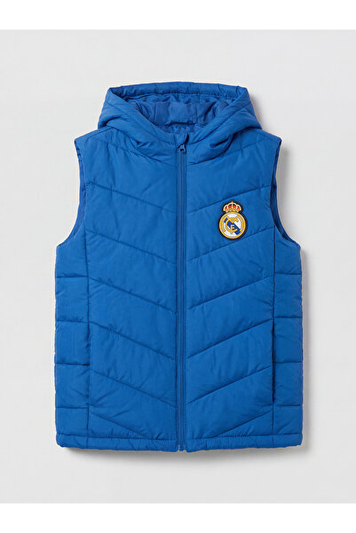 LC Waikiki Two Mt Shop Quality Hooded Real Madrid Printed Boys' Puffer Vest