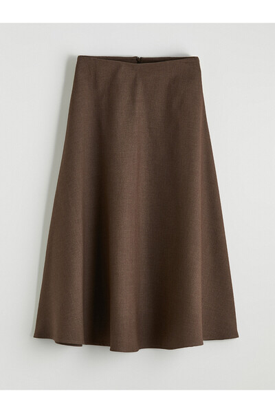 LC Waikiki Vizyon New Season High Waist Zippered Flared Skirt