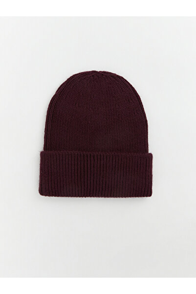 LC Waikiki Lcw Accessories Purple Knitwear Plain Men's Beanie with Nevavm Dif...