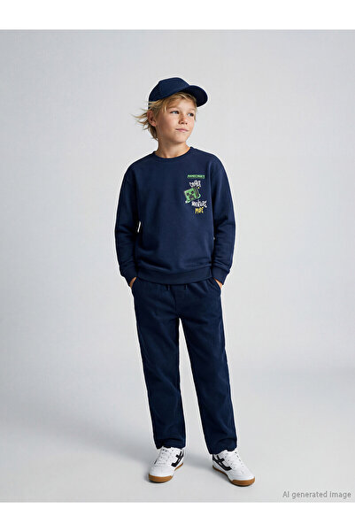 LC Waikiki Nevavm Farkıyla Lcw Kids Navy Blue Elastic Waist Boys' Trousers