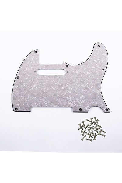 Choice8 White Pearl 4ply PHRILAM 8 Hole TL Electric Guitar Guard, Fits Americ...