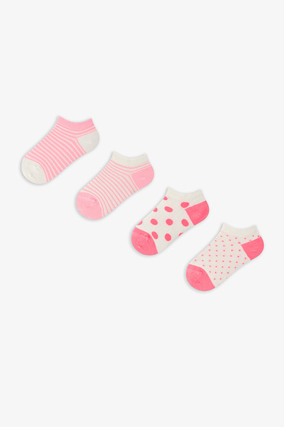 Penti Girl's Marsmelov Neon Fun Geometric Patterned 4 Pairs of Booties Socks