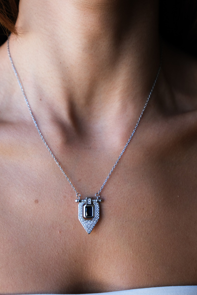 Serenite Collection Harp Steel Necklace