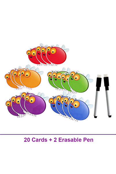 Choice Fly Cards Dry Erasable Fly Cards, Blank Cards, Swat Game for Kindergar...
