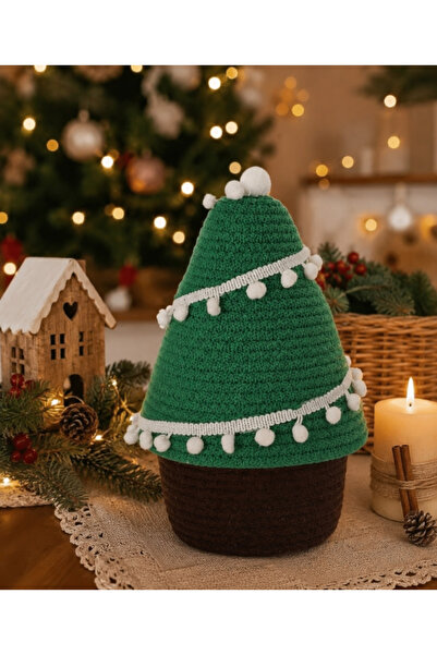 afralya home Coș decorativ de Anul Nou cu brad, cadou, coș decorativ, decoraț...