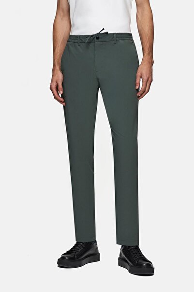 D'S Damat Ds Damat Relaxed Fit Yeşil Armürlü İnce Ve Hafif Rpt Jogger Pantolon