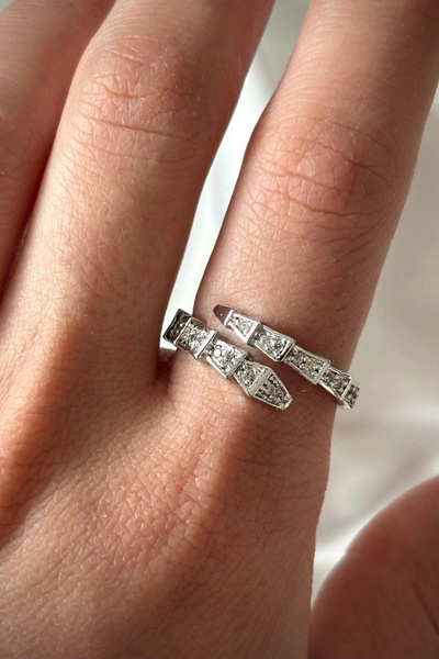 Leo'Stone Premium Seri Famed Famous Brand Model Zircon Stone Snake Design Adj...