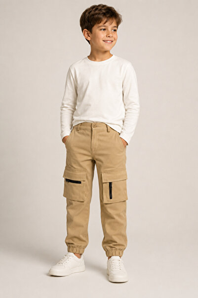 Bebilobi Erkek Çocuk Tokyo Kargo Pantolon - Camel