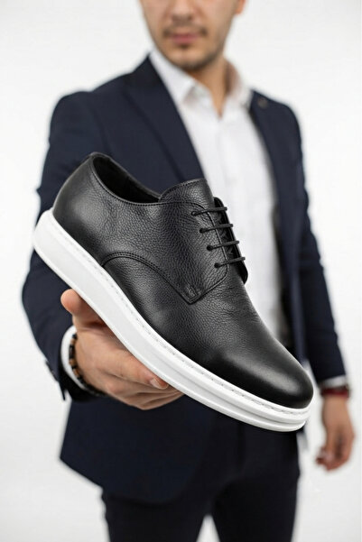 Zerenyus Classica Premium Genuine Leather Classic Men's Shoes Black White