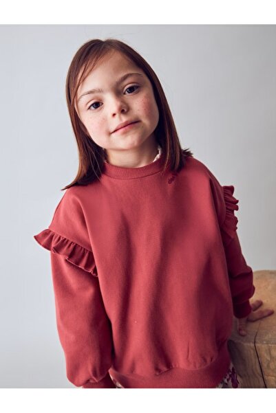 MAYORAL Girl's Sleeve Detailed Sweater 2-10 Years Old Red