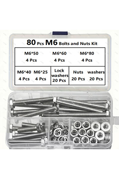 Choice1 80pcs M6 176pcs Stainless Steel M6, M8, M10 Bolts and Nuts Set with W...