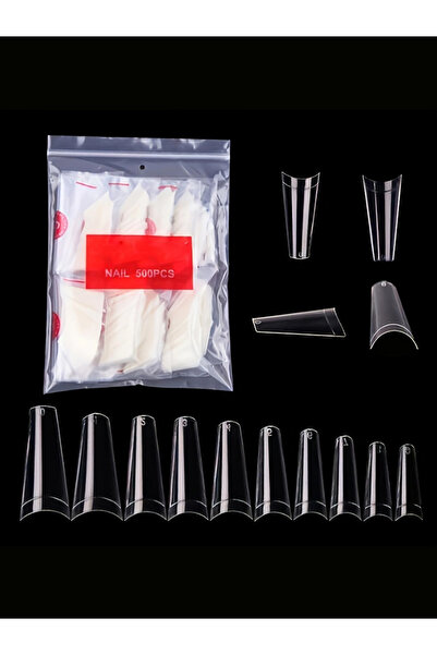 Choice Transparent 500Pcs False Nail Art Tips French Natural Transparent Coff...
