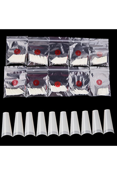Choice Nature 500Pcs False Nail Art Tips French Natural Transparent Coffin Fa...