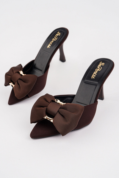 Madam Tarz Spr-3765 Thin Heel Bowknot Slippers