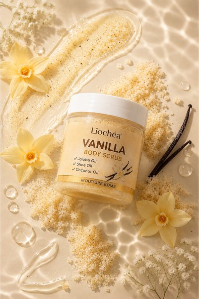 LİOCHEA Vanilla Extract Body Peeling Nourishing and Purifying Anti-Ingrown Hair Intensive Moisturizer 300 Gr