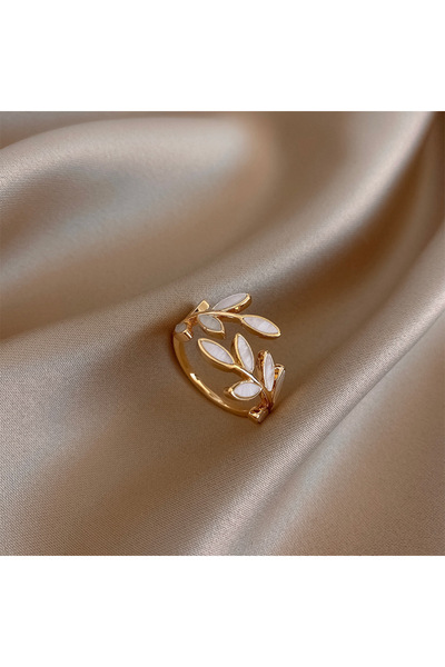 choice2 HR619-1 DREJEW Korean Fashion Leaf Opening Rings for Women 2025 New i...