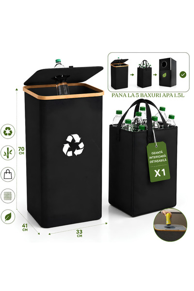 Jaskus Geantă de colectare a sticlelor, din plastic sau doze, Jaskus® cu gean...