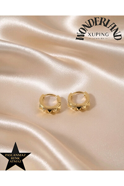 XUPING JEWELRY Minik Halka Kadın Küpe - Kararmaz - 14K Altın Renginde