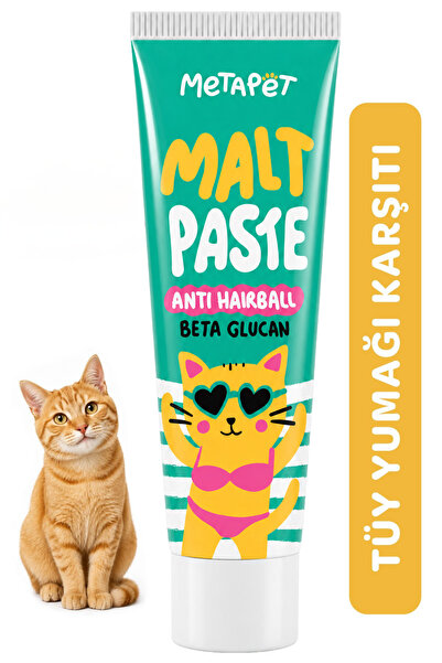 Metapet Tüy Yumağı Önleyici Kedi Maltı, Kediler için Anti Hairball Macun Past...