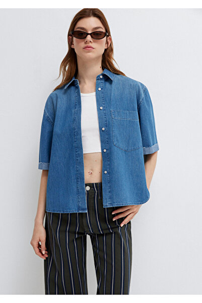 Mavi Cămașă din denim albastru indigo, croială lejeră 1221024-A3166