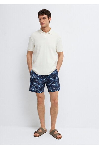 Mavi Octopus Printed Navy Blue Swim Shorts 0912335-32184