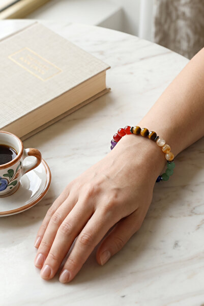 Taş Sandığı Chakra Bracelet (8 mm) - 7 Different Natural Stones