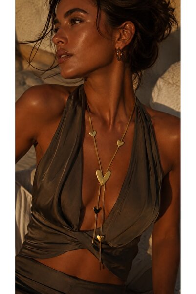 Hector&Co. Jewellery Gold Renk 5 Kalpli Ayarlanabilir İtalyan Zincir Kadın Ko...