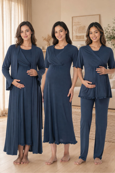 ByLohusa Comfortable Cut Maternity Set with Breastfeeding Features Effortt - ...