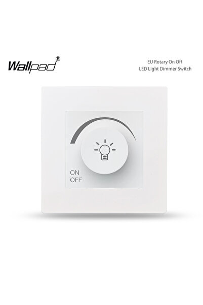 Choice7 Dimmer White EU Wallpad Incandescent Halogen Light Dimmer Switch Rota...