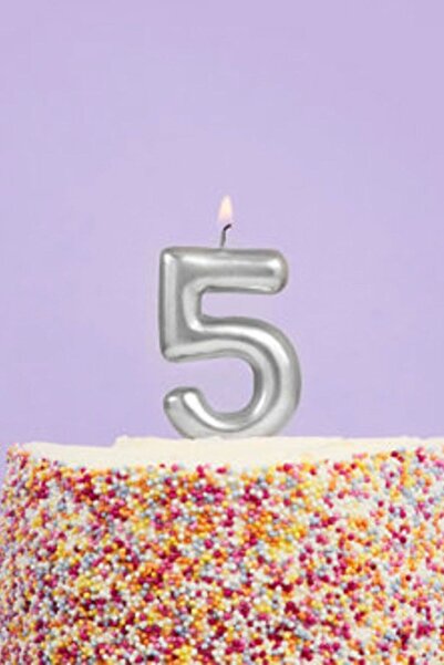 Le Mabelle Silver Number 5 Candle