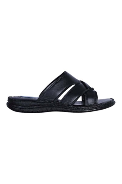 moda ayakkabım Edu 06 black men's leather slipper